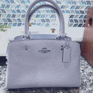 NWT Coach Mini Lille Crossgrain Leather Crossbody Twilight/Silver (1 Small Flaw)